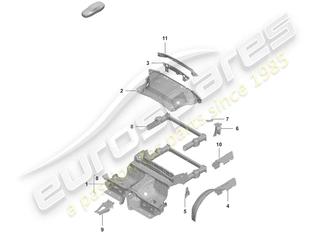 porsche 2020 rear end part diagram