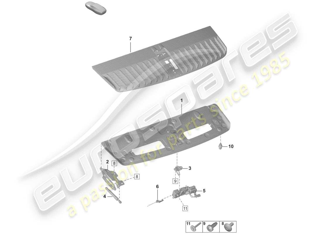 porsche 2020 lid, rear part diagram