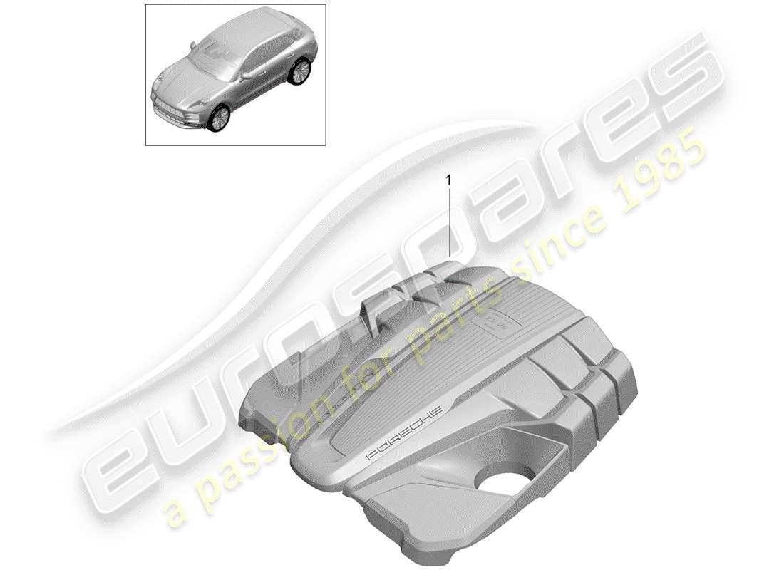 porsche macan (2020) engine cover part diagram