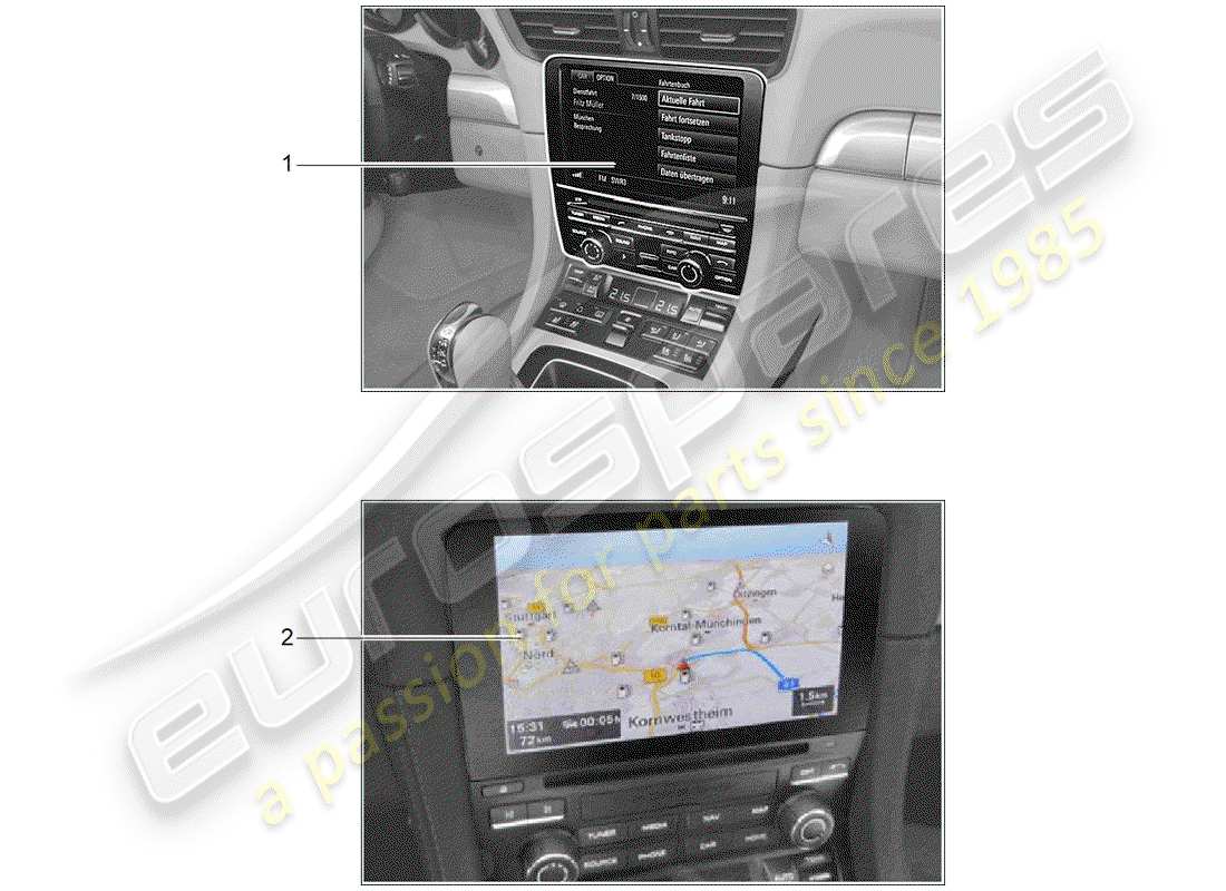 porsche tequipment 98x/99x (2012) navigation system part diagram