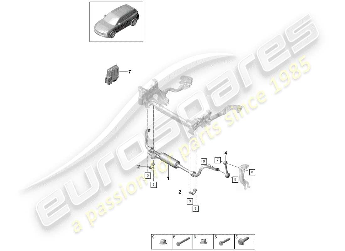 porsche cayenne e3 (2018) stabilizer part diagram