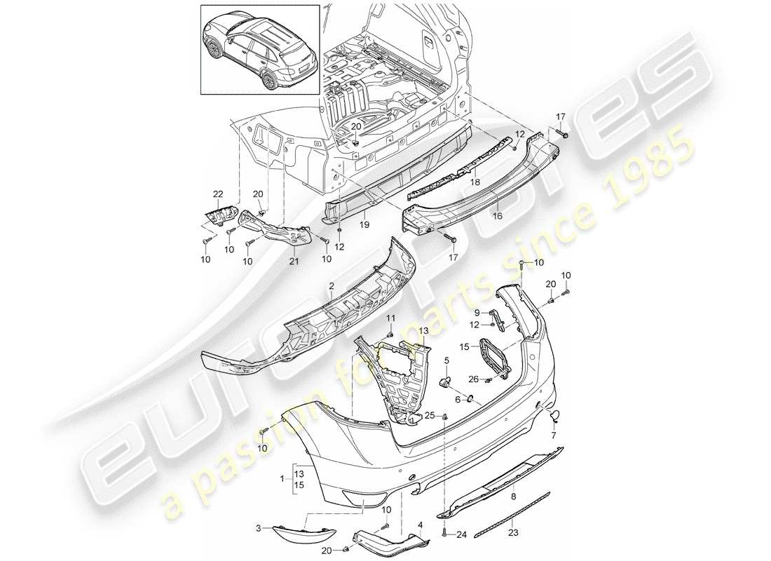 porsche cayenne e2 (2016) lining part diagram