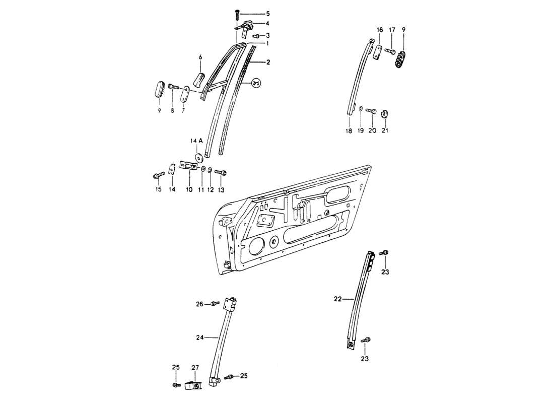 porsche 964 (1994) window frame part diagram