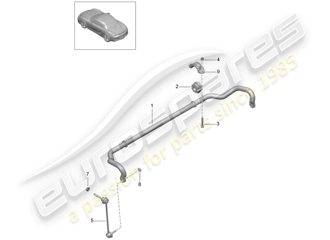 porsche boxster 981 (2014) stabilizer part diagram