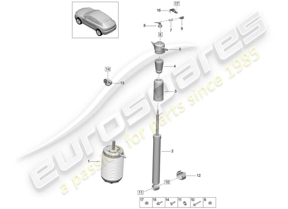 porsche macan (2020) air suspension part diagram