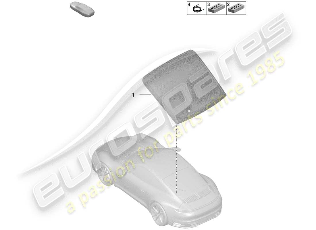 porsche 2020 rear window glass part diagram