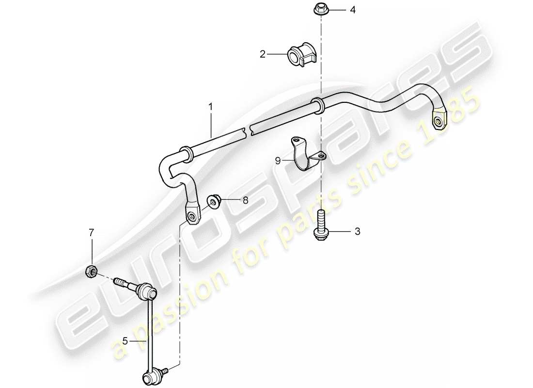 porsche 997 t/gt2 (2009) stabilizer part diagram