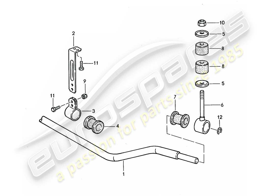 porsche 968 (1995) stabilizer part diagram