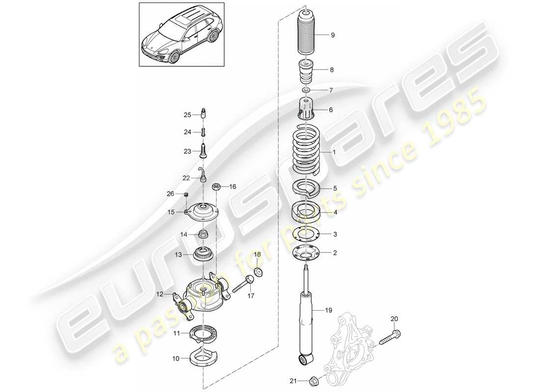 porsche cayenne e2 (2011) suspension part diagram