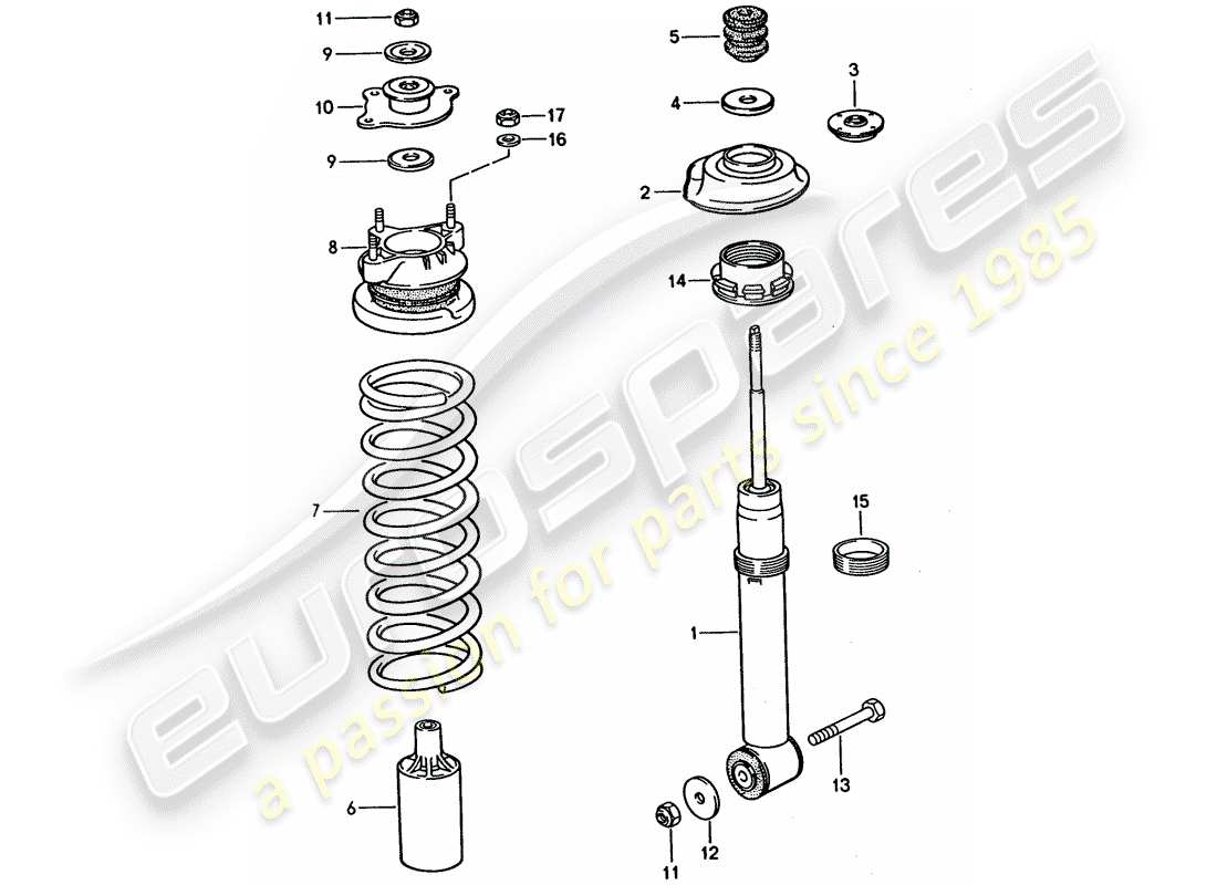 porsche 928 (1992) suspension part diagram