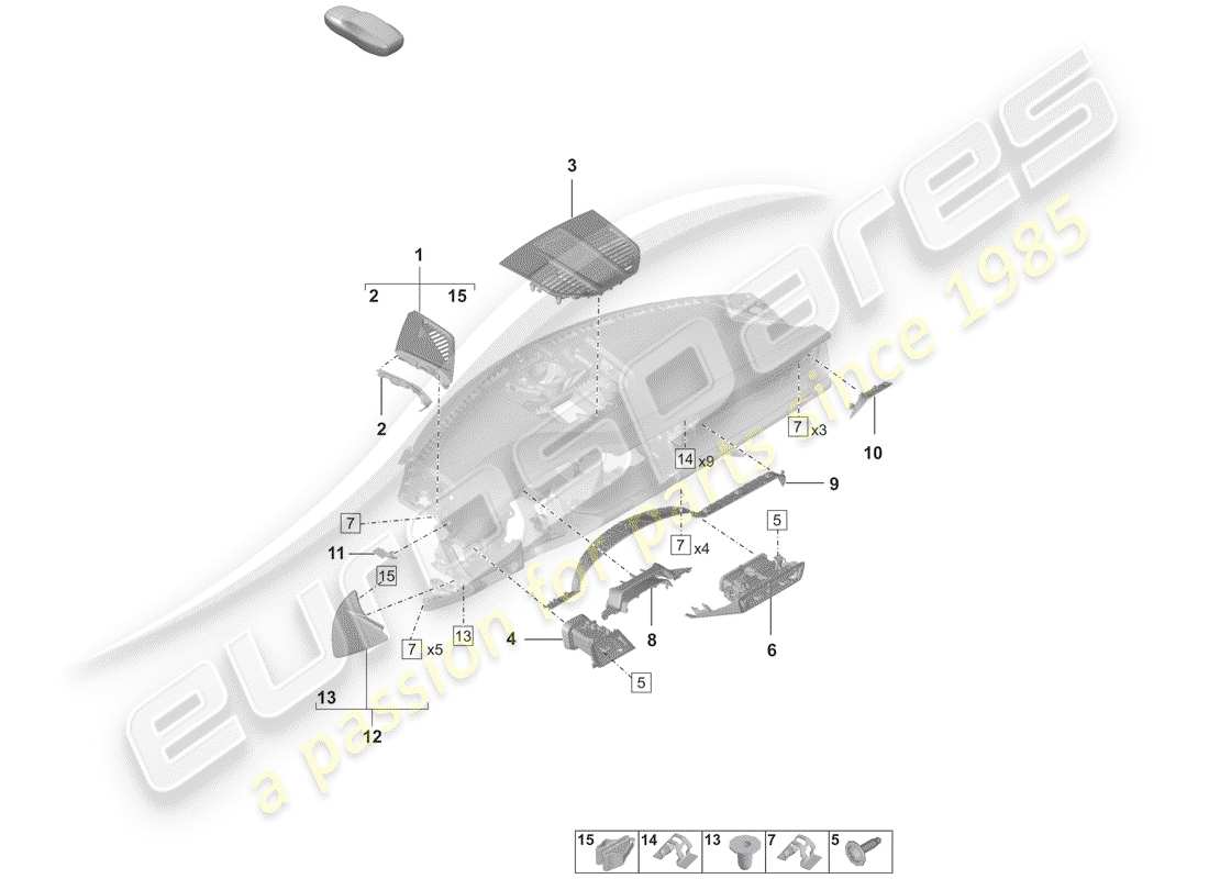 porsche 2020 accessories part diagram