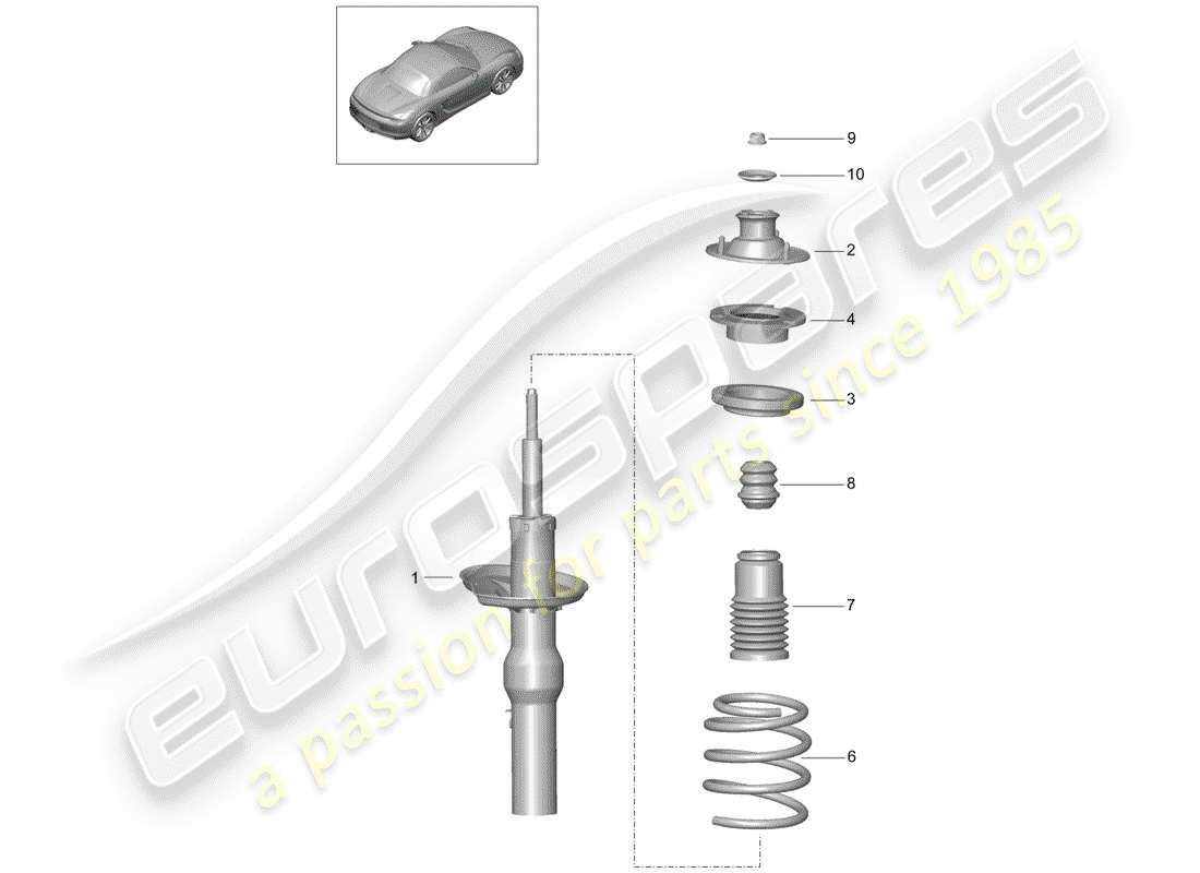 porsche boxster 981 (2016) shock absorber part diagram