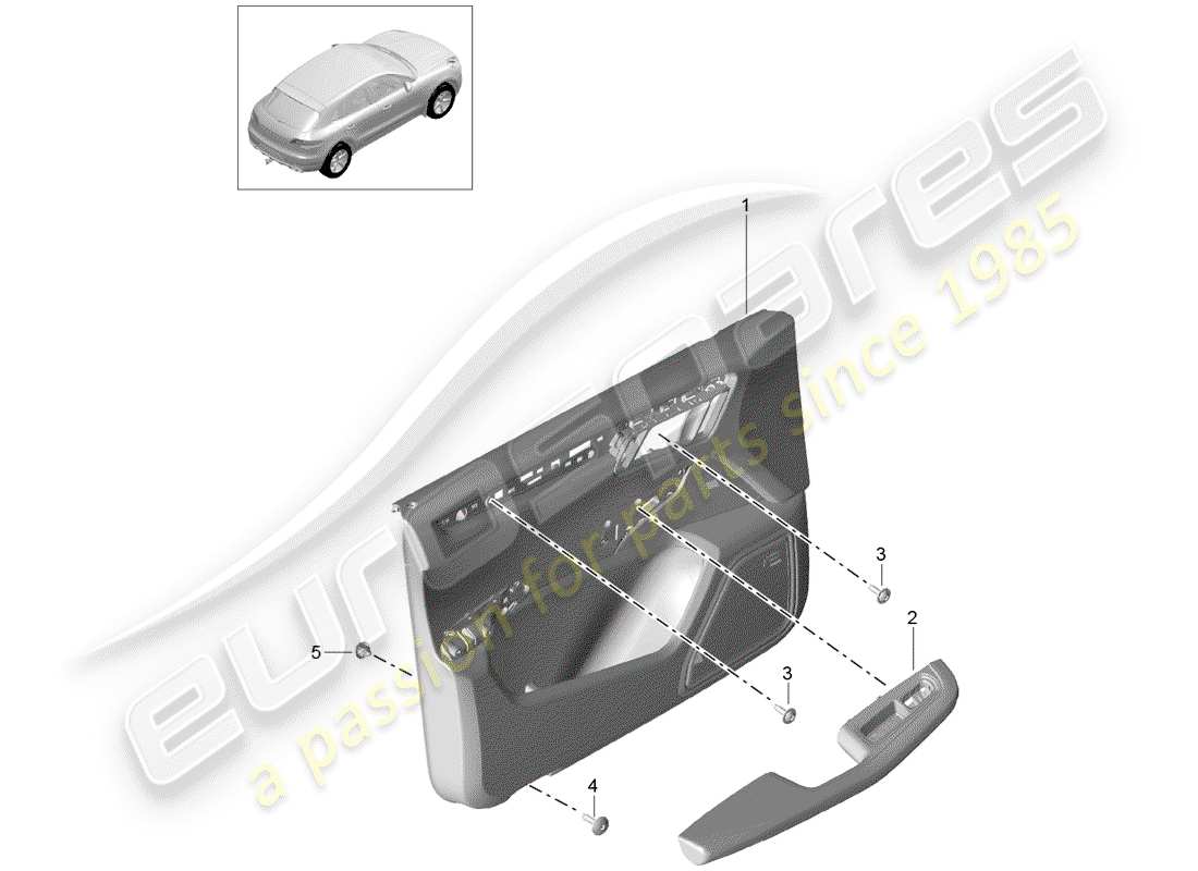 porsche macan (2014) door panel part diagram