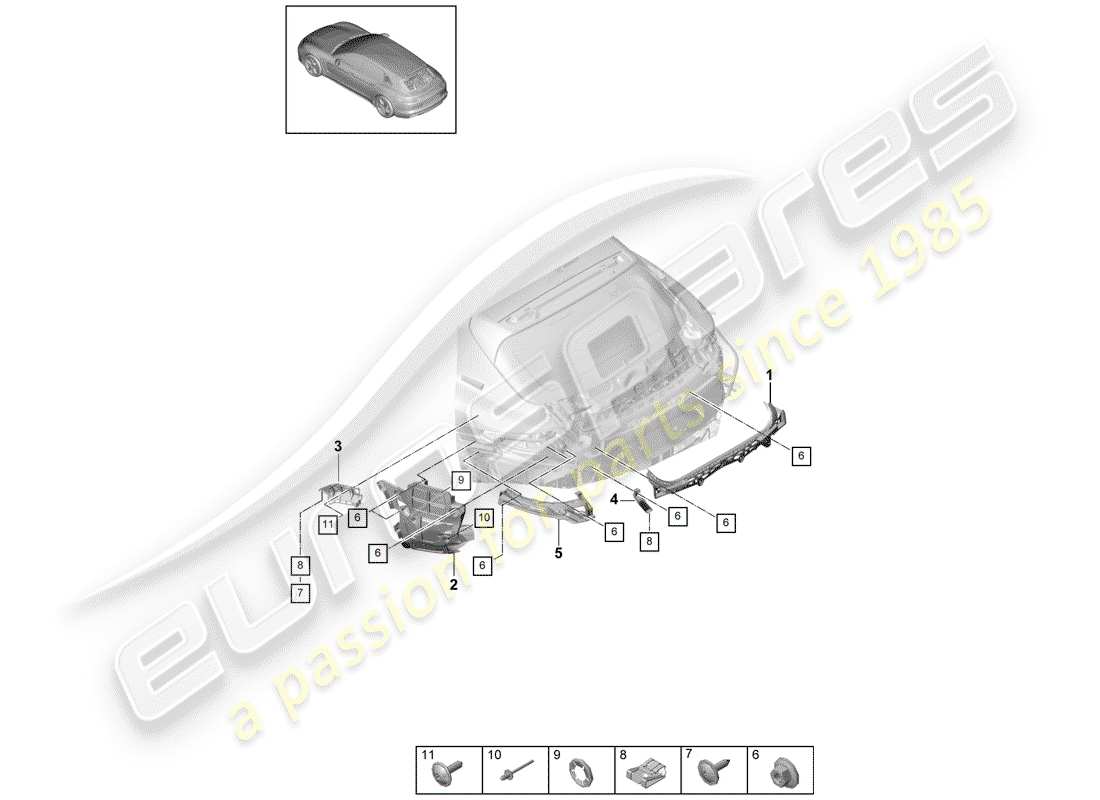 porsche panamera 971 (2017) fasteners part diagram