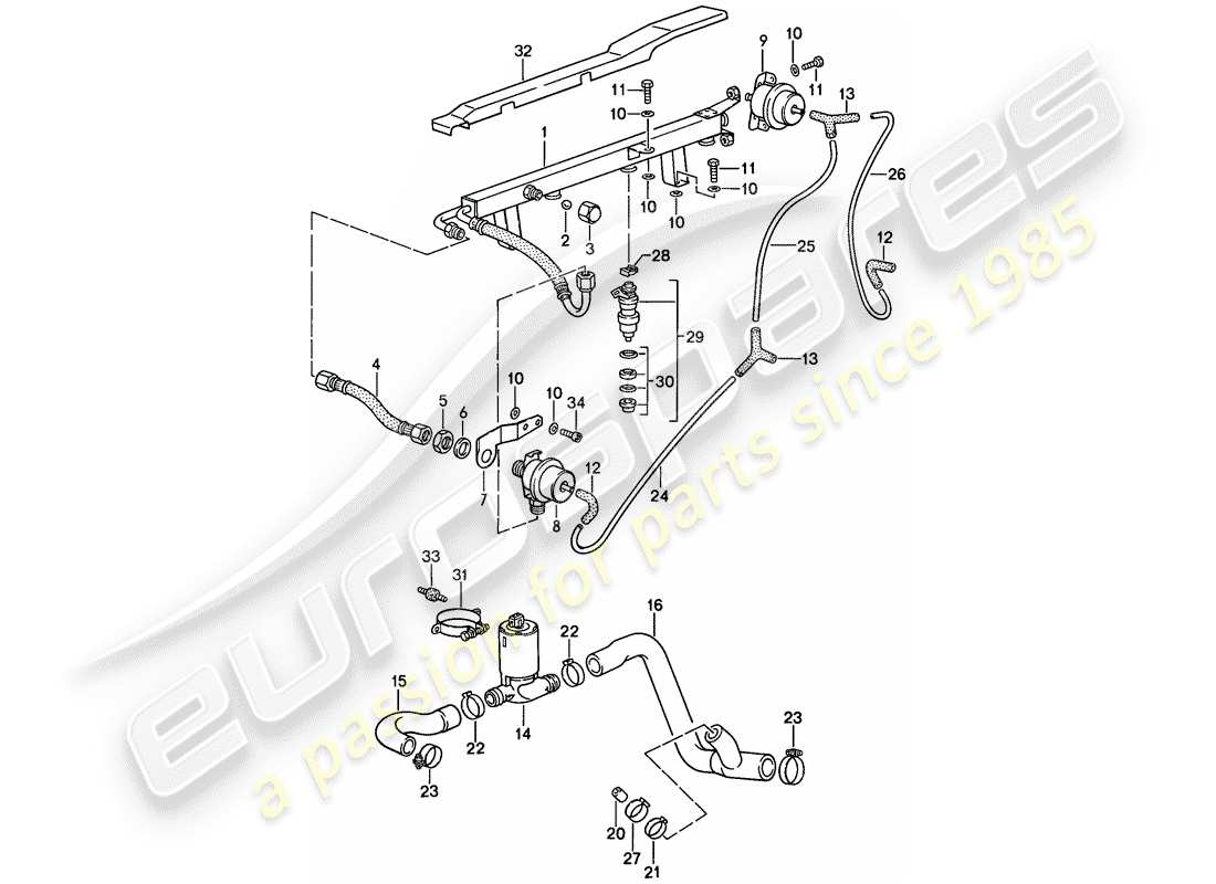 porsche 944 (1988) l-jetronic - 2 part diagram