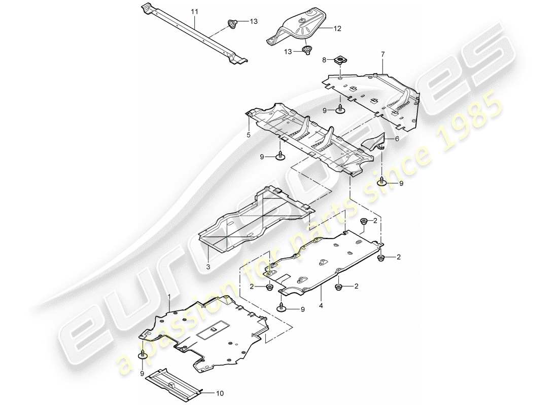 porsche 997 t/gt2 (2008) trims part diagram