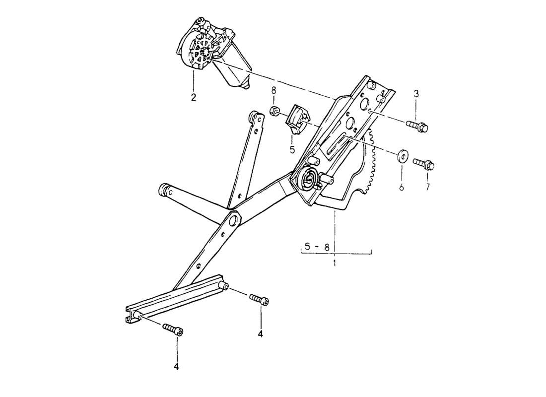 porsche 964 (1994) window regulator - electric part diagram