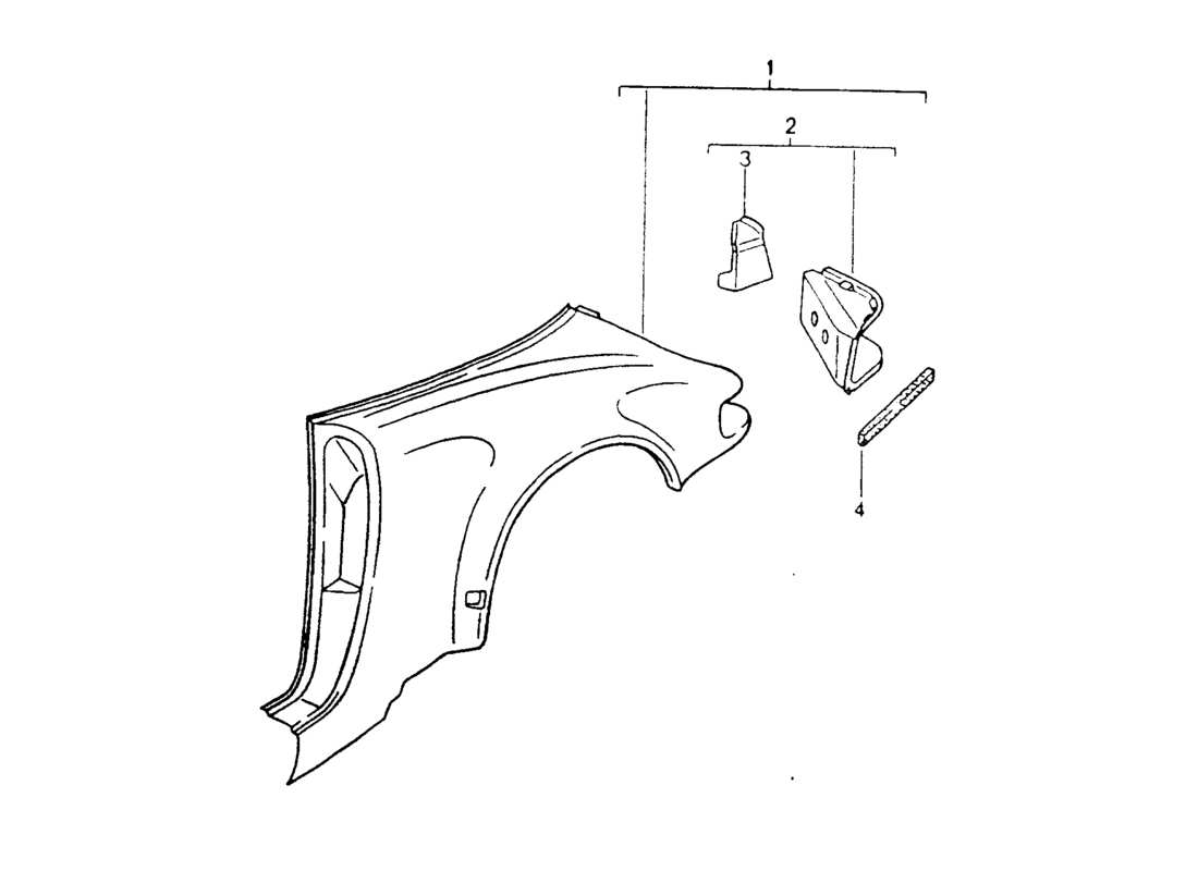 porsche 964 (1994) exterior panelling part diagram