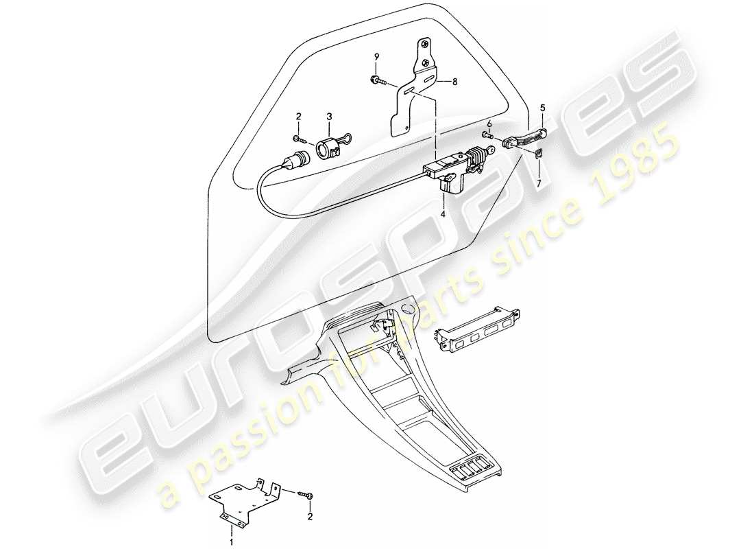 porsche 928 (1995) central locking system part diagram