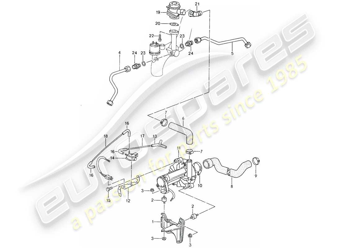 porsche 993 (1998) air injection part diagram