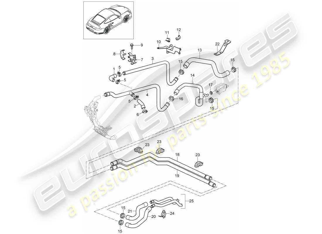 porsche 997 t/gt2 (2009) lines part diagram