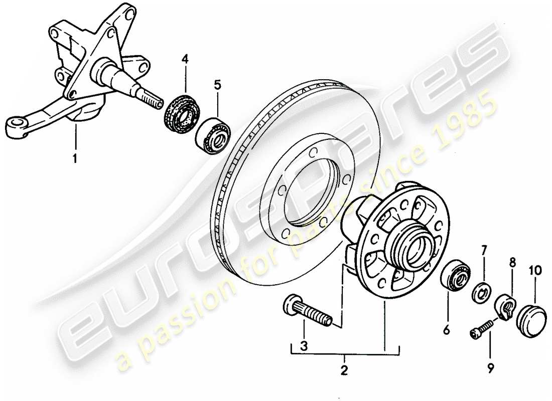 porsche 944 (1989) steering knuckle - lubricants part diagram