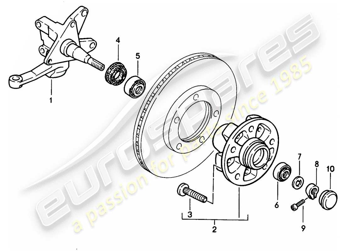 porsche 968 (1995) steering knuckle - lubricants part diagram