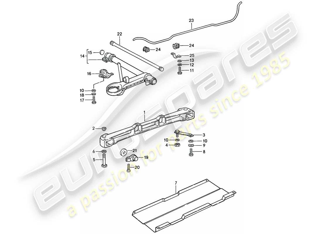 porsche 911 (1984) front axle - stabilizer part diagram