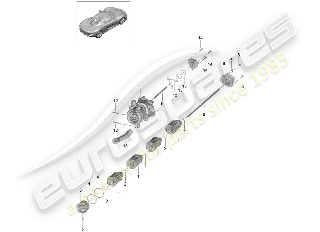 porsche 918 spyder (2015) oil pump part diagram