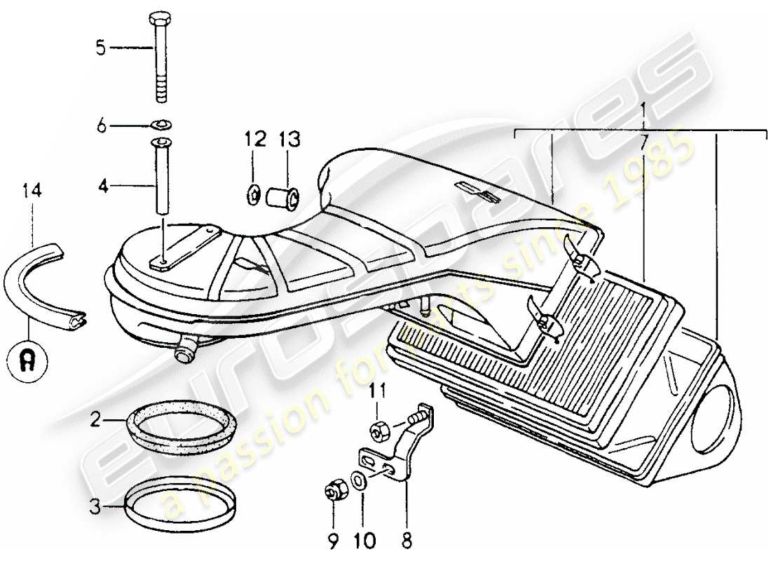 porsche 964 (1993) air cleaner part diagram