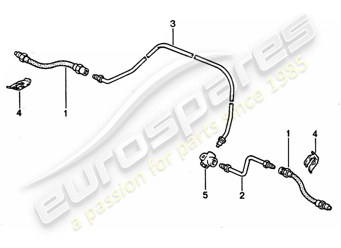 porsche 928 (1995) brake lines part diagram