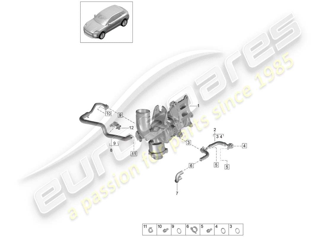 porsche macan (2020) water cooling for part diagram