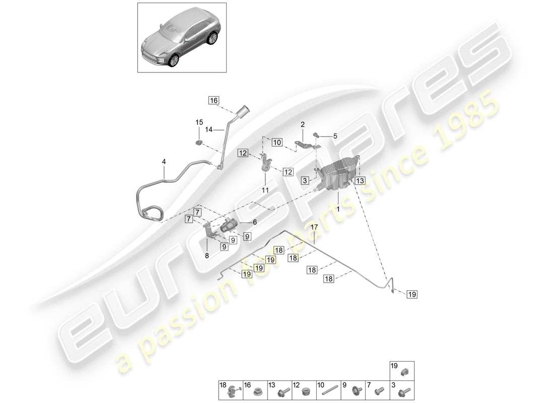 porsche macan (2020) evaporative emission canister part diagram