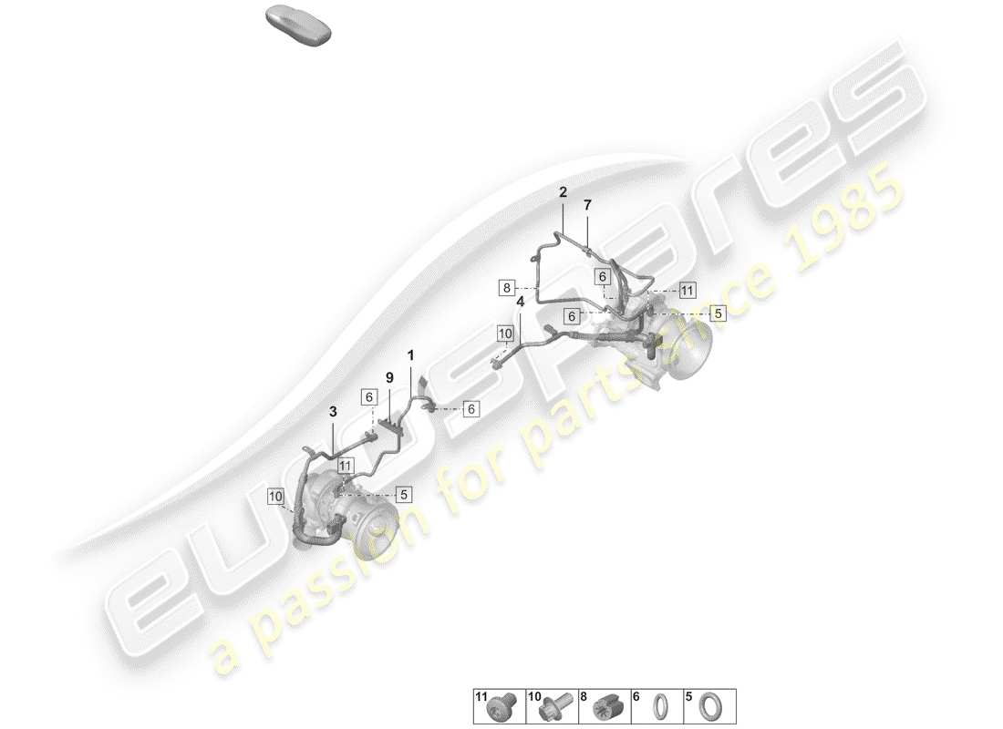 porsche 2020 exhaust gas turbocharger part diagram