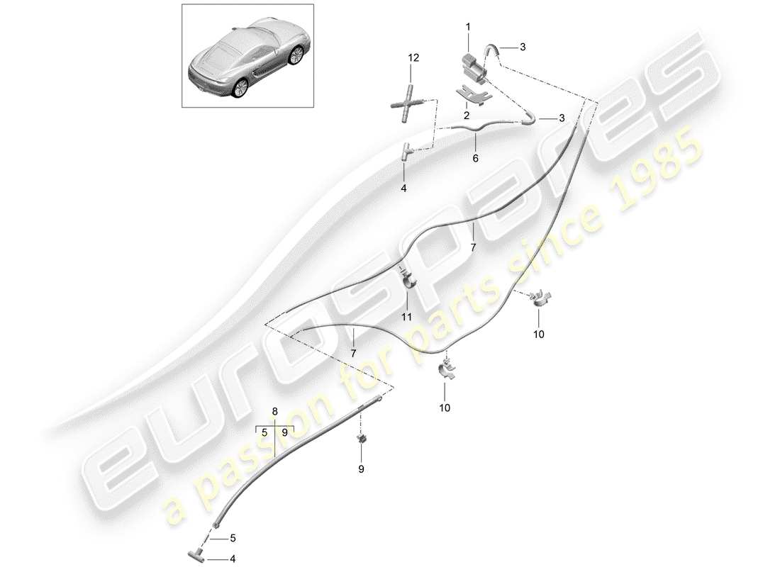 porsche cayman 981 (2015) exhaust system part diagram