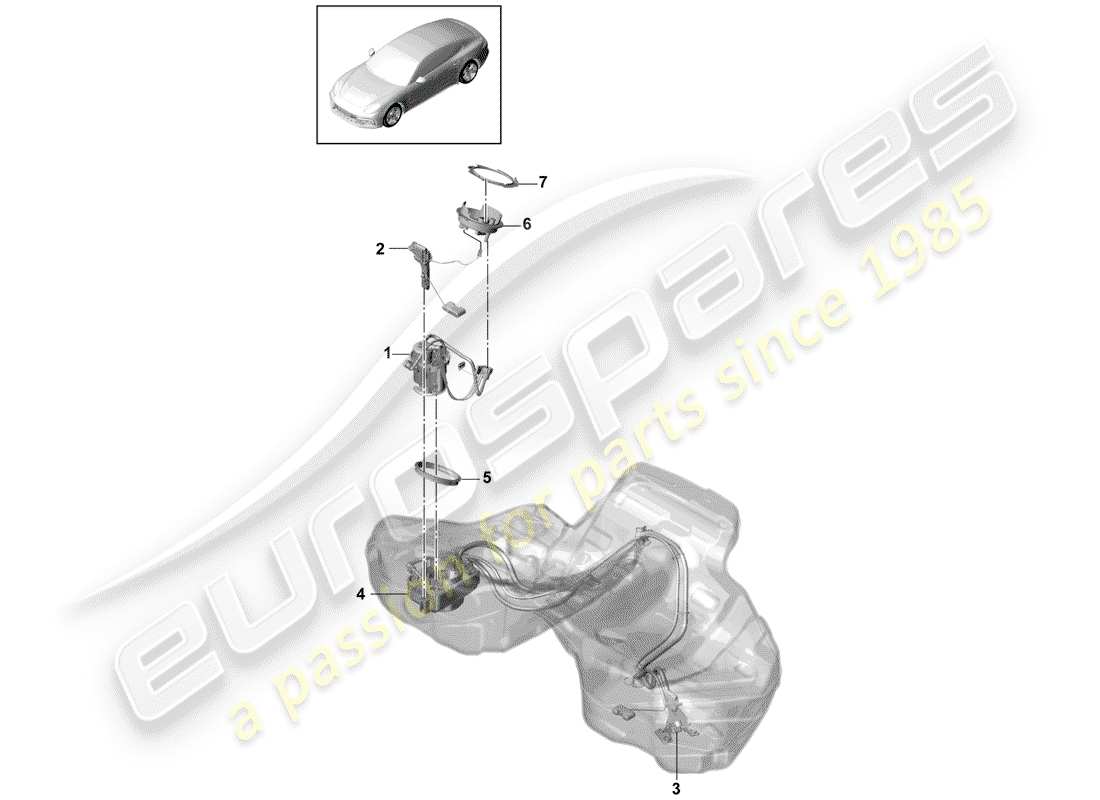 porsche panamera 971 (2019) fuel pump part diagram