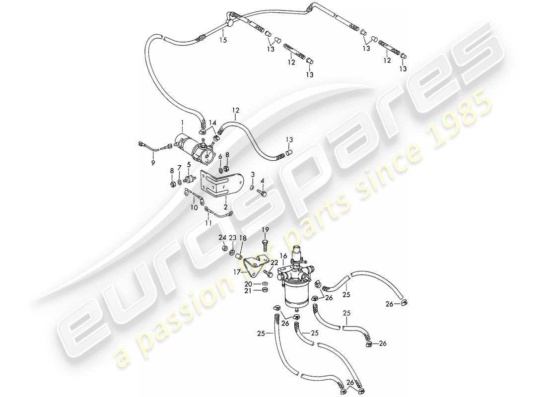 porsche 911/912 (1969) fuel pump - (hardi) - and - fuel filter - d - mj 1969>> part diagram