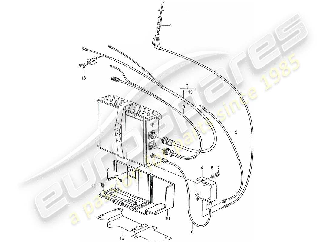 porsche 928 (1989) phone preparation part diagram