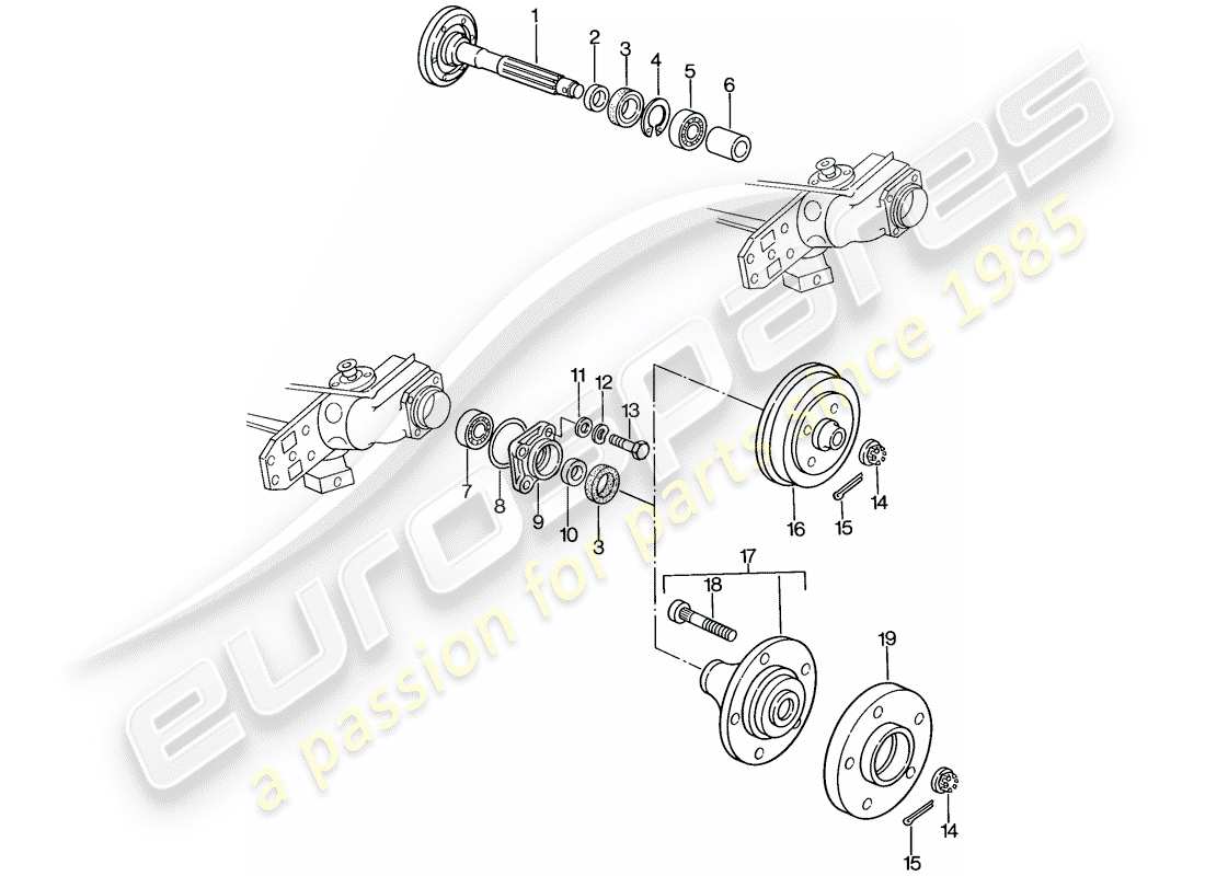 porsche 924 (1978) rear wheel shaft - lubricants part diagram