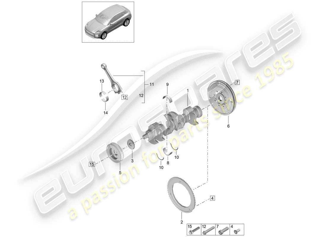 porsche macan (2020) crankshaft part diagram