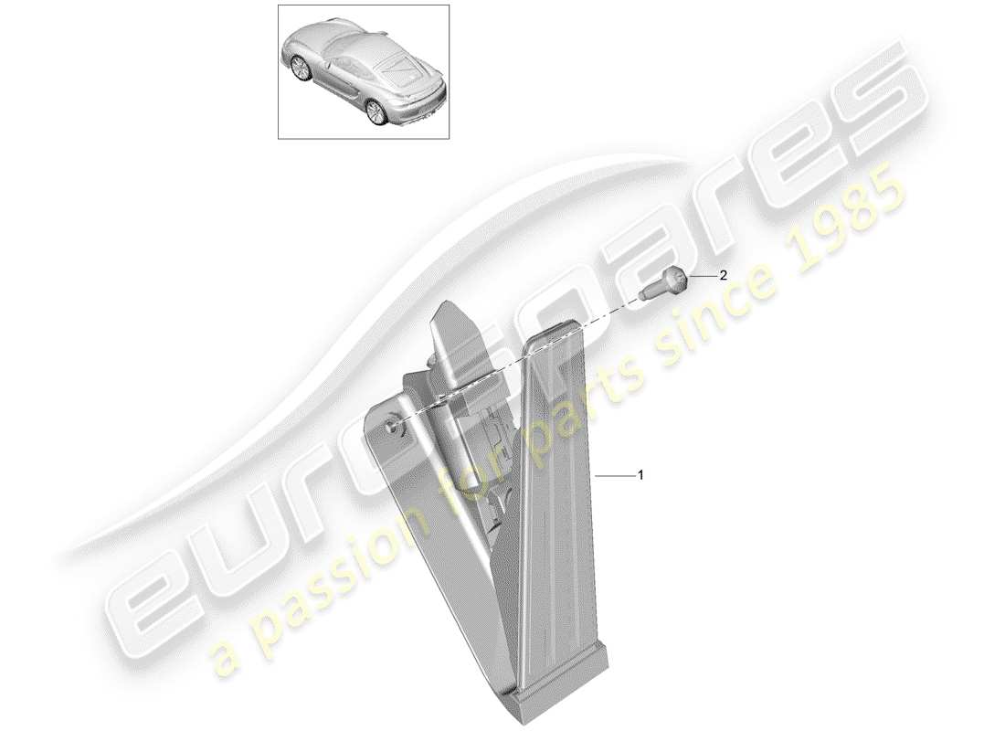 porsche cayman gt4 (2016) pedals part diagram