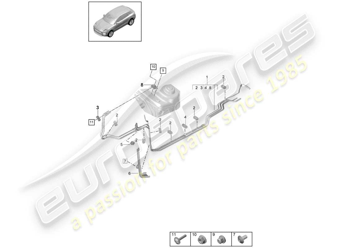 porsche macan (2019) fuel system part diagram