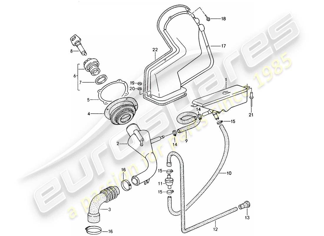 porsche 968 (1995) filler neck part diagram