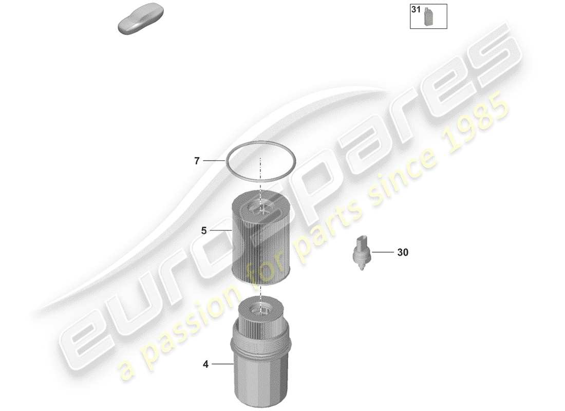 porsche 2020 oil filter part diagram