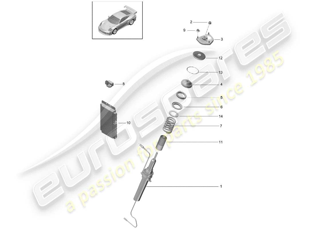 porsche 991 turbo (2015) vibration damper part diagram