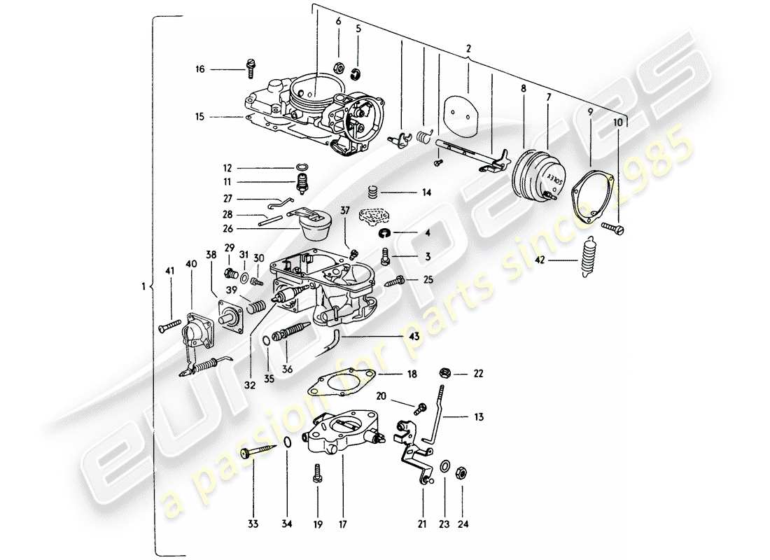 porsche 914 (1976) carburetor part diagram