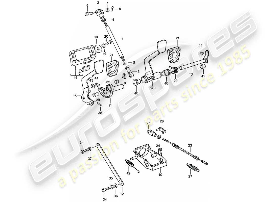 porsche 911 (1989) pedals - d >> - mj 1988 part diagram