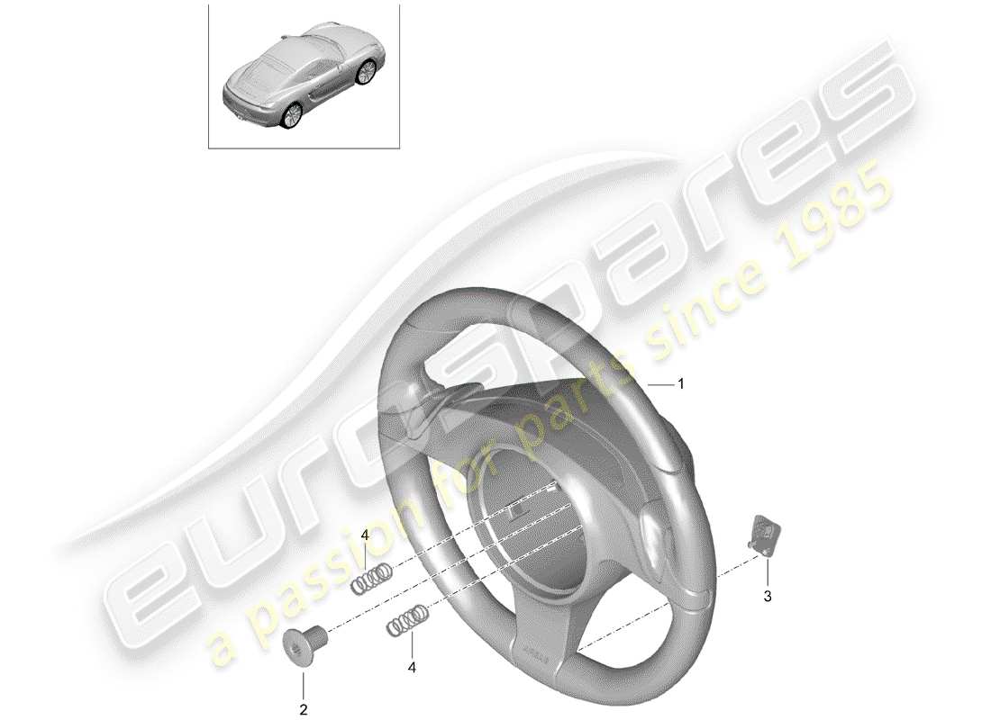 porsche cayman 981 (2015) steering wheels part diagram