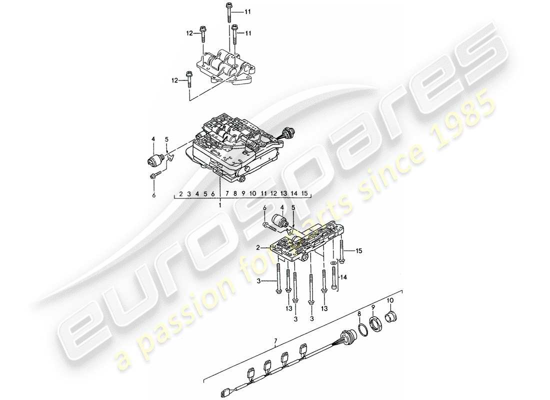 porsche 968 (1995) tiptronic - switch unit - solenoid valve part diagram