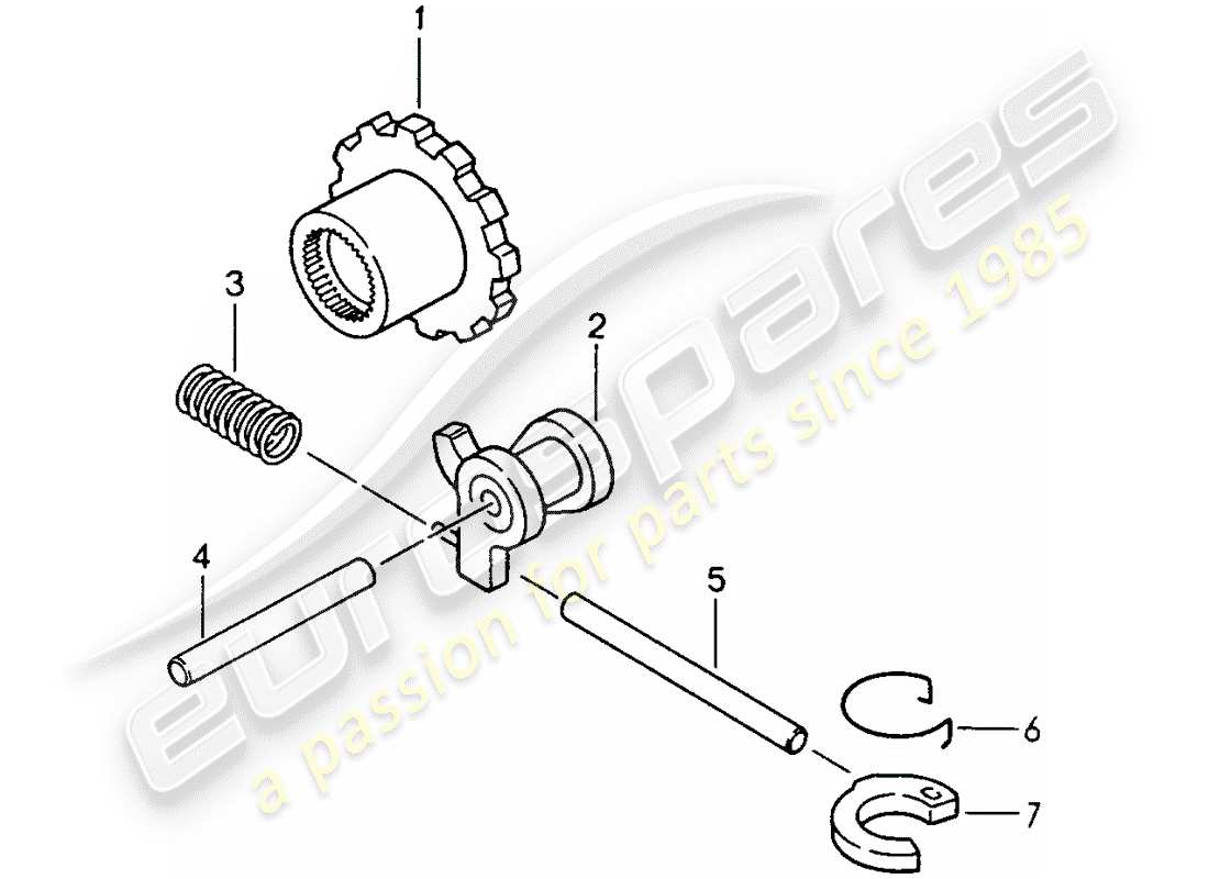 porsche 968 (1992) tiptronic - parking lock part diagram